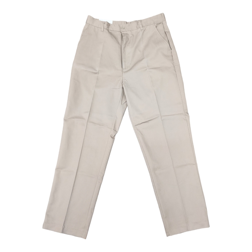 Kids Boys Adjustable Waist Solid School Unoform Casual Pants Beige Size 20